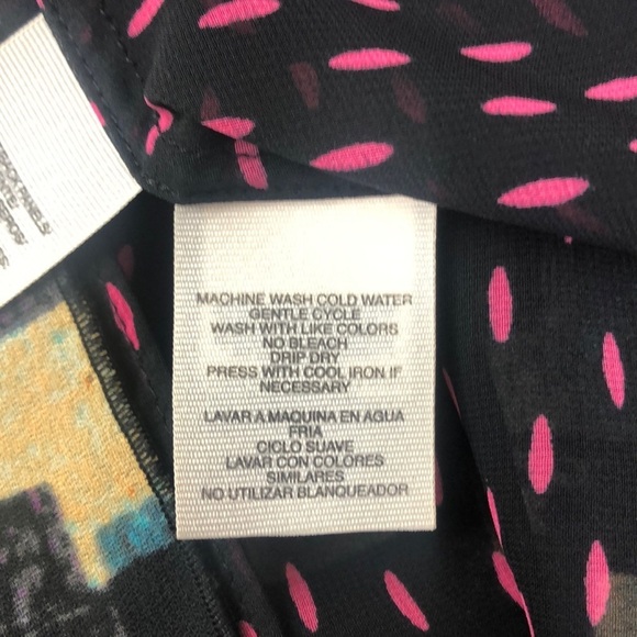 Rachel Rachel Roy Multicolored Abstract Semi Sheer Blouse Small - Picture 8 of 8